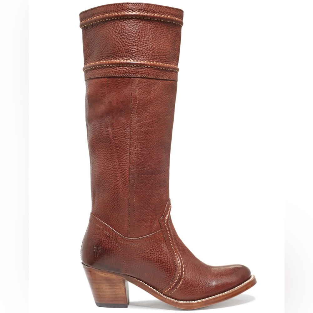 Frye Jane 14L Stitched Leather Heeled Boots size 8.5B
